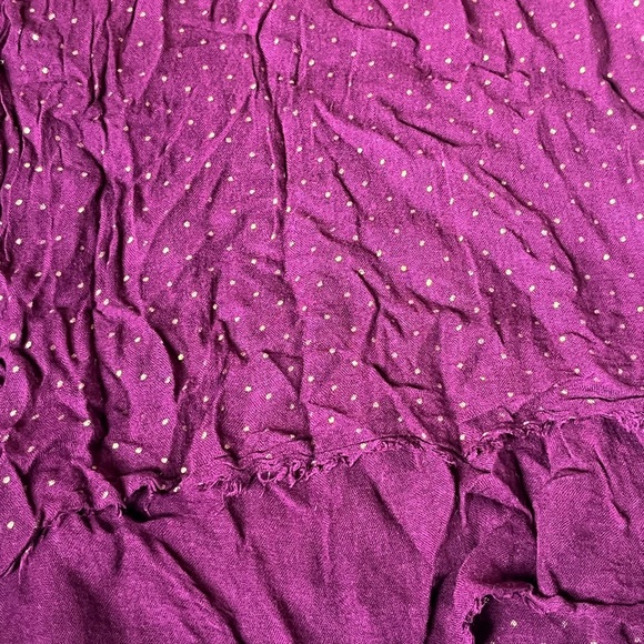 Women's Polka Dot Rectangular Purple w/Gold Scarf 60"x24" Maxi Shawl Wrap - Picture 3 of 3